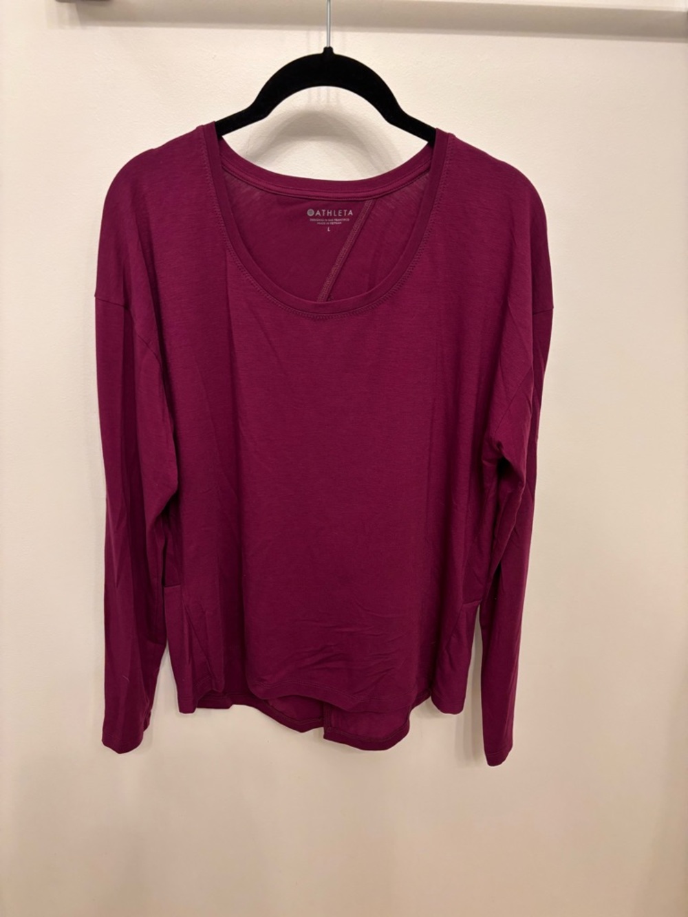 Athleta Long Sleeve Scoop Neck Top - Berry Plum